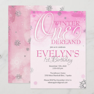 Winter Onederland Einladung zum 1. Geburtstag