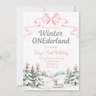 Winter-Onederland-Einladung zum 1. Geburtstag Einladung