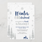 Winter Onederland Einladung zum 1. Geburtstag - Ju (Vorne/Hinten)