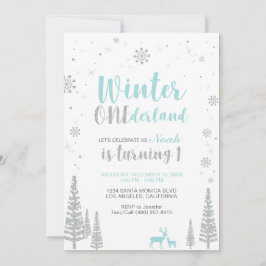 Winter Onederland Einladung zum 1. Geburtstag - Ju