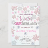 Winter Onederland Einladung zum ersten Geburtstag (Vorderseite)