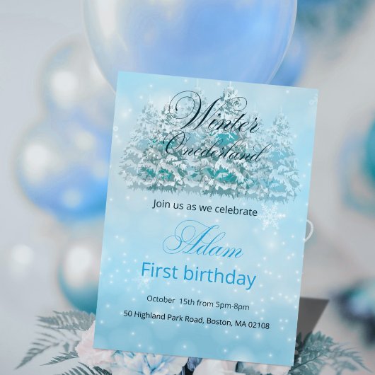 Winter Onederland Einladung zum ersten Geburtstag