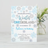 Winter Onederland Einladung zum ersten Geburtstag (Stehend Vorderseite)