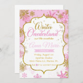 Winter Onederland Einladung zum ersten Geburtstag (Vorne/Hinten)