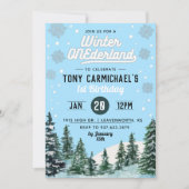 Winter Onederland Einladung zum Geburtstag (Vorderseite)
