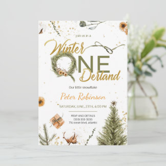 Winter Onederland Einladung zum Geburtstag