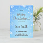 Winter ONEderland Einladungen Silver Black (Stehend Vorderseite)