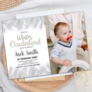 Winter ONEderland Einladungen Silver Pine Foto