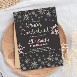 Winter Onederland Einladungen zum Geburtstag