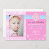 Winter Onederland Einladungen zum Geburtstag (Vorne/Hinten)