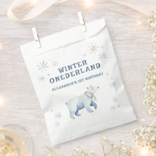 Winter Onederland Eisbär 1. Geburtstag Geschenktütchen