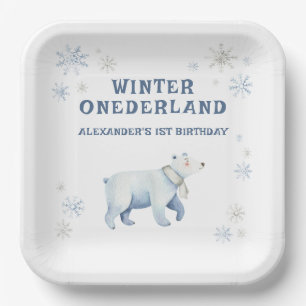 Winter Onederland Eisbär 1. Geburtstag Pappteller