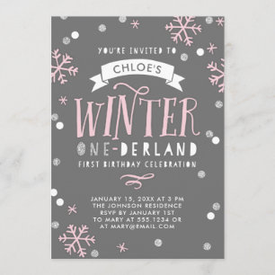 Winter Onederland erste Geburtstagsparty Einladung