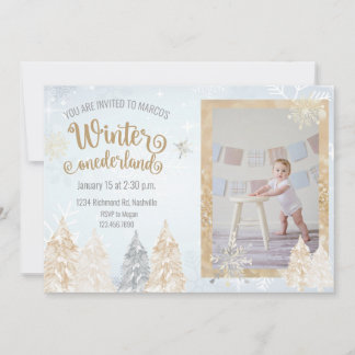 Winter Onederland Erste Geburtstagsparty Snowflake Einladung