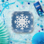 Winter ONEderland Erster Geburtstag Boy Snowflake Pappteller (Party)