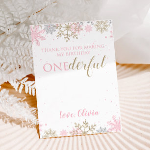 Winter ONEderland erster Geburtstag Danke Karte