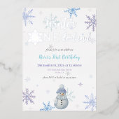 Winter ONEderland Erster Geburtstag Einladung (Vorderseite)