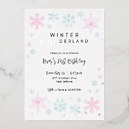 Winter ONEderland Erster Geburtstag Einladung