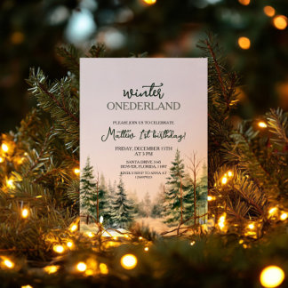 Winter Onederland Erster Geburtstag Einladung