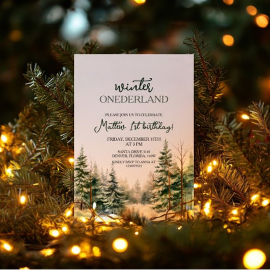 Winter Onederland Erster Geburtstag Einladung