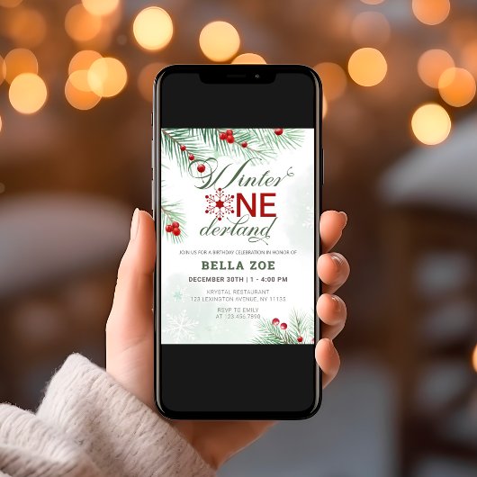 Winter Onederland Erster Geburtstag Einladung