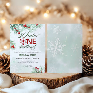 Winter Onederland Erster Geburtstag Einladung