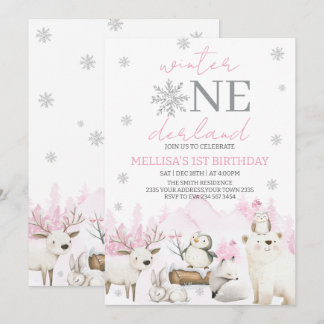 Winter ONEderland erster Geburtstag Einladung