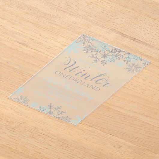 Winter Onederland Erster Geburtstag Einladung blau (Ablage )