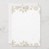 Winter Onederland Erster Geburtstag Gold Snowflake Einladung (Rückseite)
