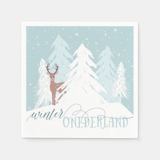 Winter Onederland Erster Geburtstag Napkin Deer Serviette (Vorderseite)