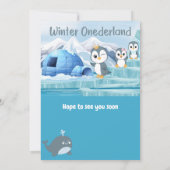 Winter Onederland Erster Geburtstag Niedlicher Pin Einladung (Rückseite)