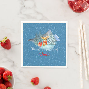Winter Onederland Erster Geburtstag Niedlicher Ren Serviette