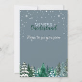 Winter Onederland Erster Geburtstag Schneelandscha Einladung (Rückseite)