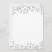 Winter Onederland Erster Geburtstag Silberschneefl Einladung (Rückseite)