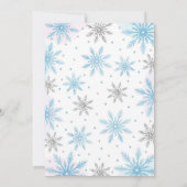 Winter Onederland Erster Geburtstag Snowflakes Einladung (Rückseite)