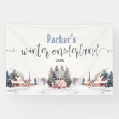 Winter Onederland erster Geburtstag Willkommen Banner (Horizontal)