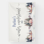 Winter Onederland erster Geburtstag Willkommen Banner (Vertikal)