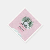 Winter Onederland Erster Geburtstagsschneepinguin Serviette (Ecke)