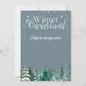 Winter Onederland Erster Geburtstagsschneewaldstar Einladung (Rückseite)