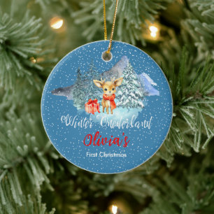 Winter Onederland Erster Weihnachtsfest Niedlich R Keramik Ornament