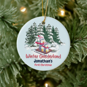 Winter Onederland Erster Weihnachtsfest Niedliche Keramik Ornament