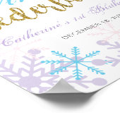 Winter Onederland Erstes Geburtstag Begrüßungszeic Poster (Ecke)