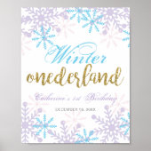 Winter Onederland Erstes Geburtstag Begrüßungszeic Poster (Vorne)
