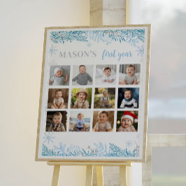 Winter Onederland Erstes Jahr Foto Meilenstein-Zei Poster