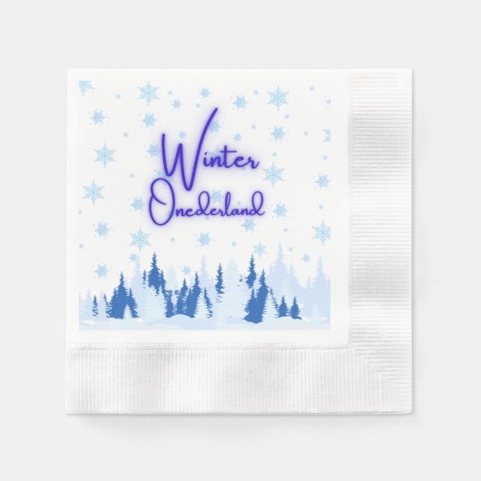 Winter-Onederland-Erstgeburtstagsfeier-Servietten Serviette (Vorderseite)