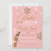 Winter Onederland First Birthday Afroamerikanisch Einladung (Vorderseite)