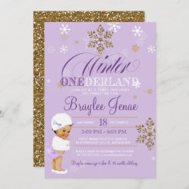 Winter Onederland First Birthday Ethnic Baby Girl Einladung