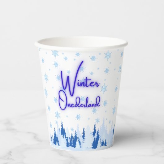 Winter Onederland First Birthday Party Cups Pappbecher (Vorderseite)