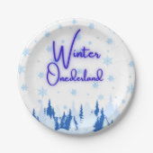 Winter Onederland First Birthday Party Plates Pappteller (Vorderseite)