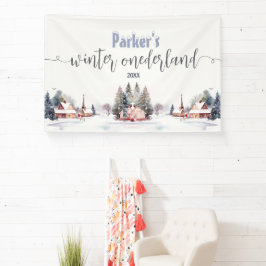 Winter onederland first birthday welcome banner
